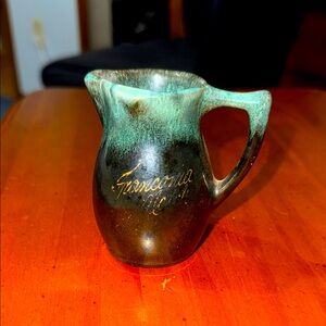 Pottery Green and Brown Pitcher